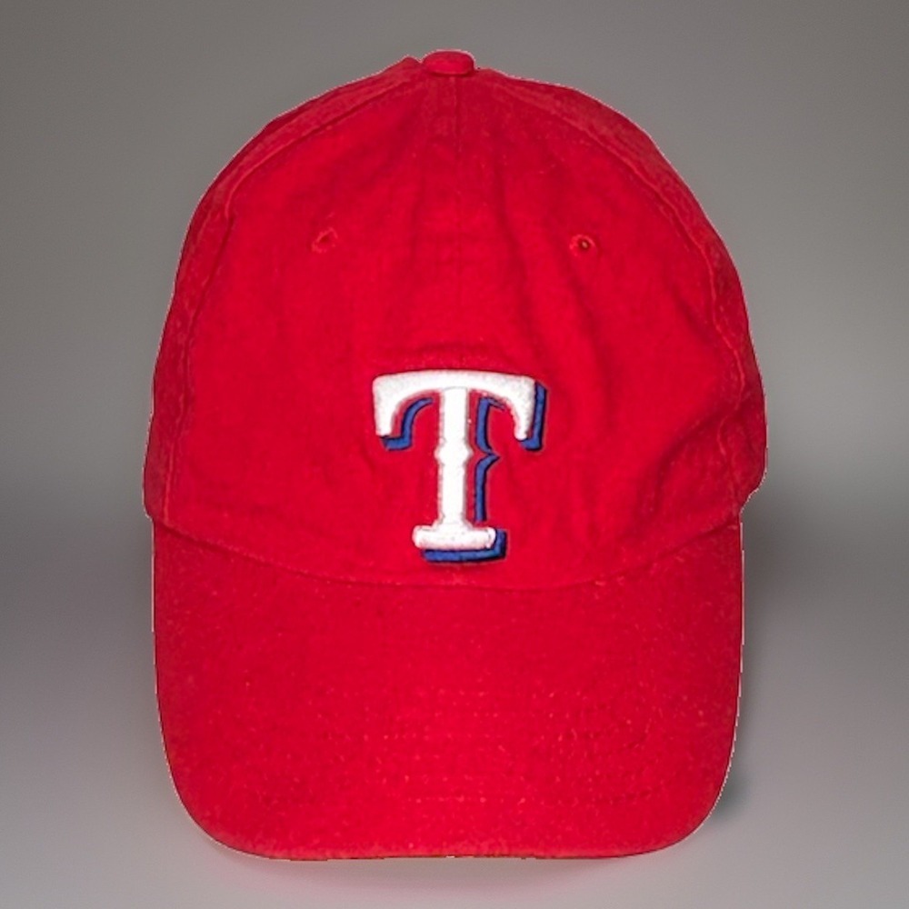 BWM Global Texas Rangers Hat Red ATT Logo Promo Adjustable Strapback Cap MLB